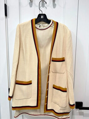 Gucci Color Block Cardigan in Cream & Multicolor